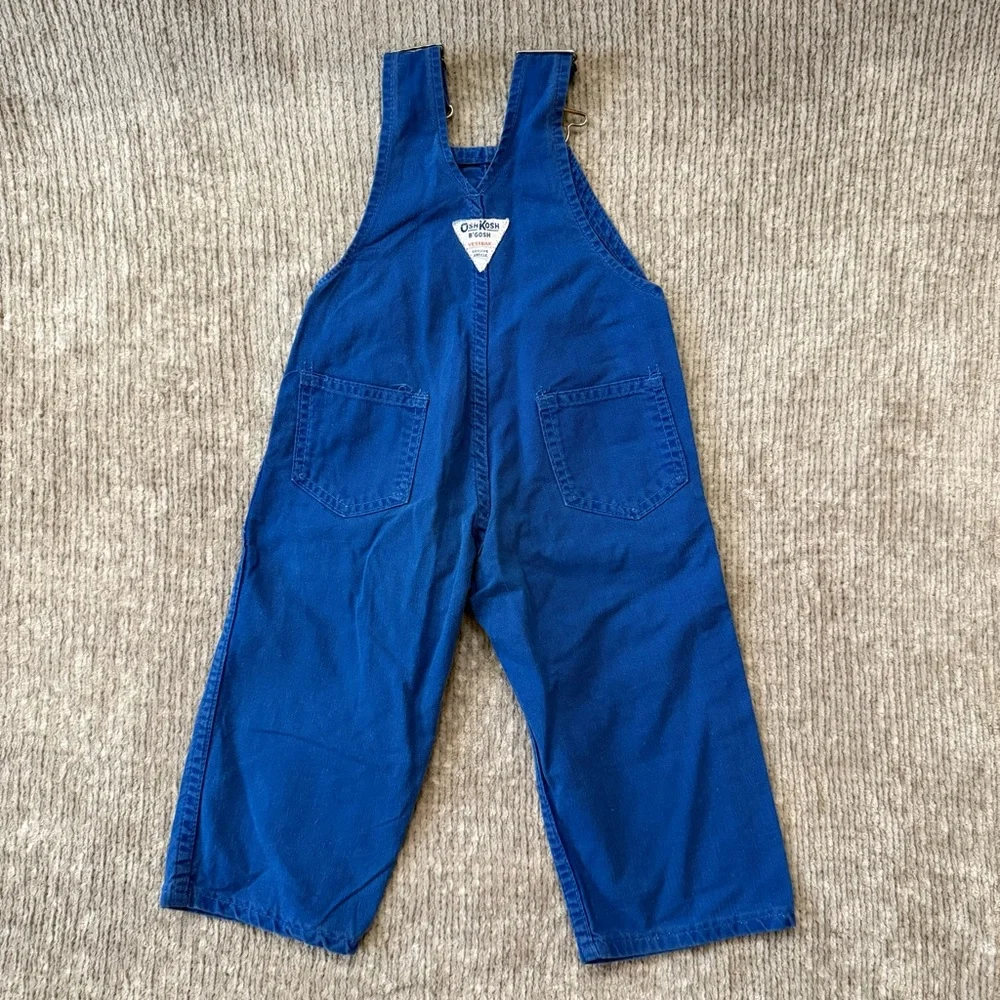 Vintage OshKosh B’Gosh Overalls‎ 2T Blue Made In USA Vestbak Toddler
